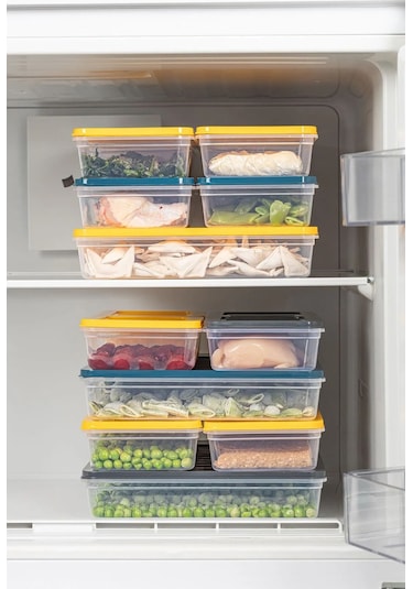 Mikrodalga Ve Difrize Uygun Saklama Kabı 26'lı Antrasit 2 x 2400 ML + 4 x 1170 ML + 8 x 600 ML + 12 x 240 ML Antrasit