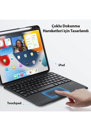 Dux Ducis iPad Uyumlu Pro 12.9 Dk Series Kablosuz Bluetooth Klavye Touc