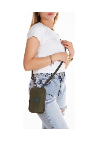 Newish Polo Suya Dayanıklı Krinkıl Kumaş Haki Kadın Çapraz Omuz Ve Bel Çantası - Kadın Haki