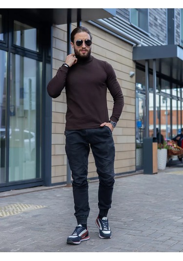 Diona Yüksek Yakalı Kazak 15350425 Kahverengi