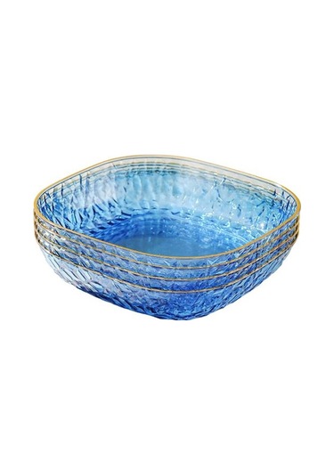 Mavi Tükürük Kemik Çanak Çok Fonksiyonlu Kalınlaşmış Taban Işık Lüks Stil Yarı Saydam Depolama Plakası Ev Gereçleri