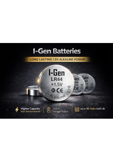 I-gen Lr44 1.5v Alkalin Düğme Pil Ag13, A76, L1154 20'li Paket