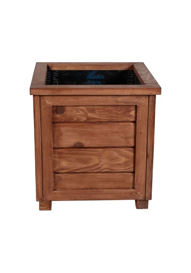 Kaf Ahşap Dekoratif Ahşap Saksı / Maun