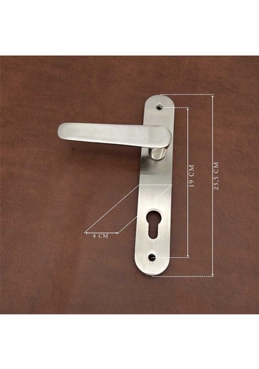 Kaira İnox Zamak Aynalı Yale Çelik Kapı Kolu Sol Basar Tek Yön