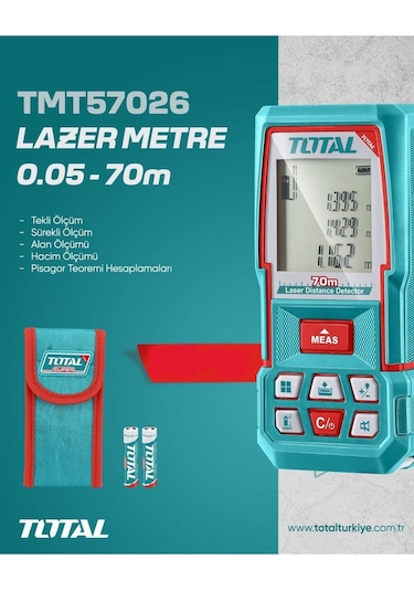 Total 0.05 - 70 Metre Lazer Metre Yüksek Kalite Tmt57026