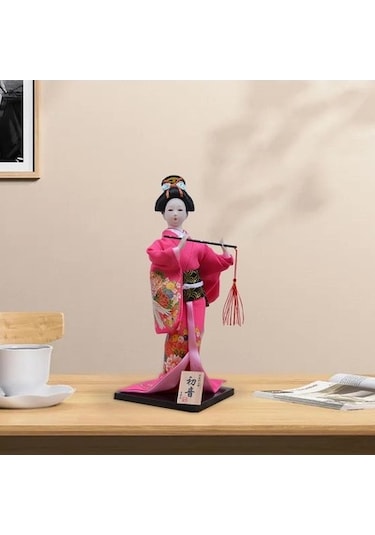 Lijinxu Magideal 30 Cm Japon Kimono Geyşa Bebek Geleneksel Kırmızı