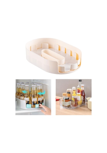 Suntek Turntable Organizasyon Çok Hamlı Baharat Rafı Kabine Beyaz