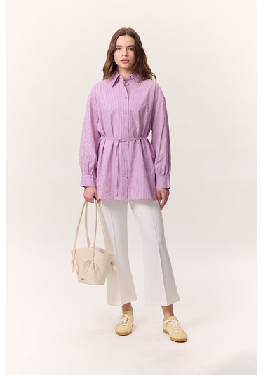 Dikiş Detaylı Flare Pantolon Ekru Ekru