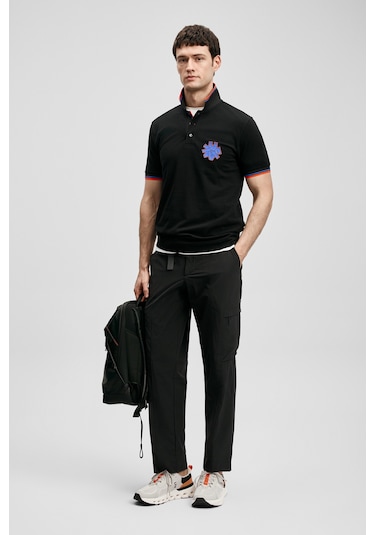 Lufian Gavin Smart Erkek Polo T-shirt 111040244 Siyah
