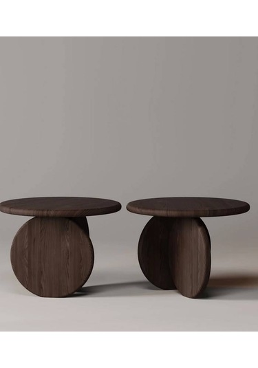 Kresa Masif Ağaç Yan Sehpa Koyu Ceviz