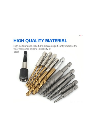 Shineyee 11 Parça Hız Metal Matkap Ucu Ve Vida Sökücü Seti - Kırık Ve Çıkmayan Vidalar İçin Pratik Çözüm - Kırmızı Kutu Cg1593