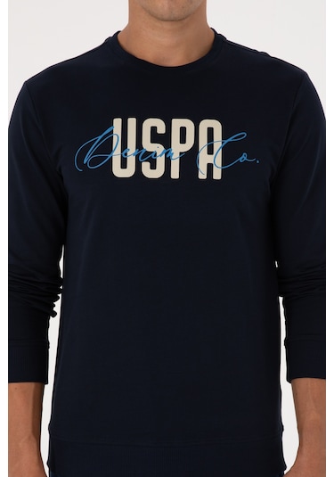 U.S. Polo Assn. Erkek Regular Fit Bisiklet Yaka Lacivert İnce Sweatshirt 50315570-VR033 U.S. Polo Assn. Erkek Regular Fit Bisiklet Yaka Lacivert İnce Sweatshirt 50315570-VR033