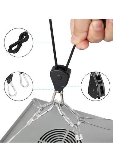 Hfambition Nylon Bitkisel Büyüme Lambası Askısı, Ayarlanabilir Ratch, 68kg Yük Kapasitesi, 2 Adet, 2m Uzunluk - Hta-001 Diğer