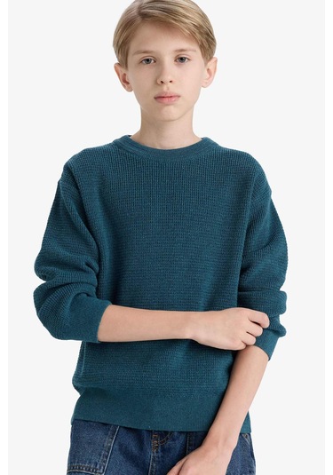 Defacto Erkek Çocuk Bisiklet Yaka Triko Kazak F0959a825wnın250 Indigo