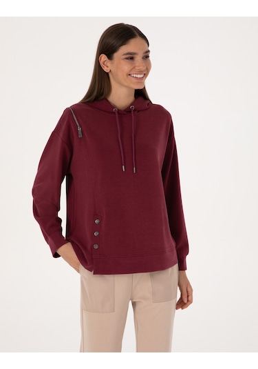 Pierre Cardin Kadın Vişne Sweatshirt 50309057-vr223 Vişne