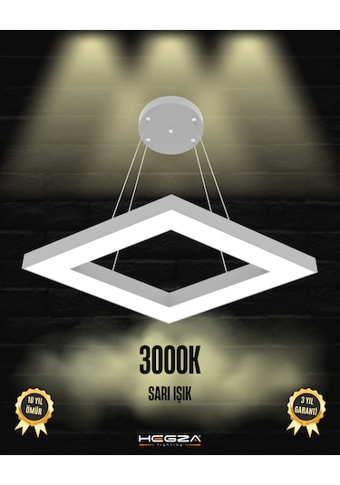 Rombo Gri Kasa, Sarı Işık Modern Sarkıt Led Avize GRİ RENK