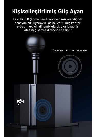Pxn Sf U H-vites Kolu 7+r Tam Cnc Metal, 16-bit Hassasiyet Ve Ayarlanabilir Vites Hissiyatı Pc Ve Pxn Base Uyumlu
