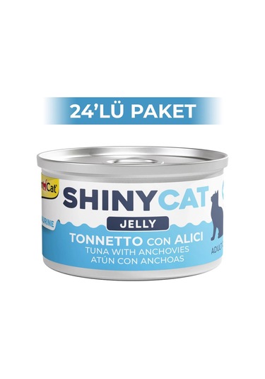 Gimcat Shinycat Jöle İçinde Ançuezli ve Ton Balıklı Kedi Konservesi 24 x 70 G