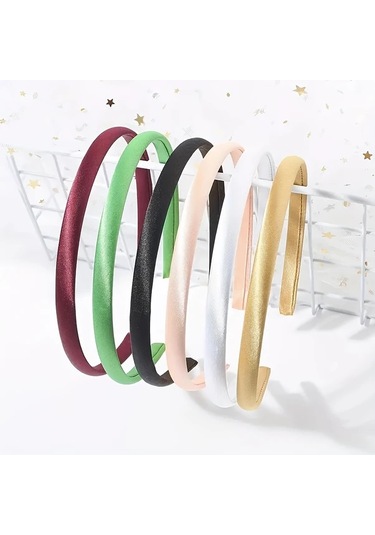 Willowhaven 30/10 Adet Moda Renkli Full Coverage Saten Kurdele Saç Bandı Dıy Saç Aksesuarları Rastgele Renk Karışımı 10 Adet