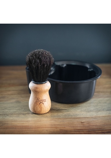 Razora Kayın Ağacından Sapıyla At Kılı Tıraş Fırçası