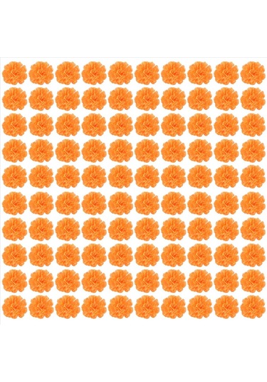 Gatherco Kadife Çiçeği Başları Toplu, Çelenk El Sanatları İçin 100 Adet Yapay Çiçek Başları, İpek Kadife Çiçeği Sahte Çiçekleri, Turuncu Diğer