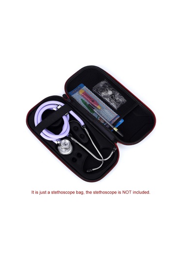 Mufunye Stetoskop Korumalı Kutu - Eva Materyal, Şok Ve Suya Dayanıklı, Taşınabilir Silikon Kollü, Çift Zip Ve Ağ Çantası İle Siyah
