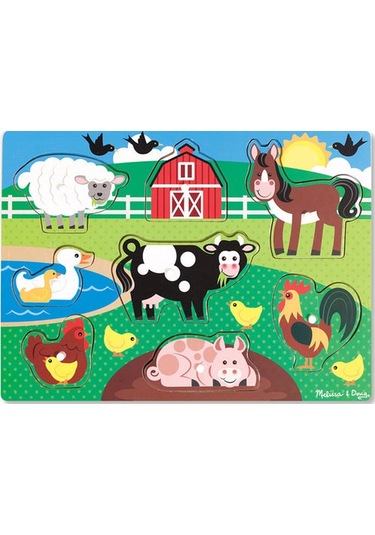 Melissa And Doug Ahşap Tutmalı Yapboz-Çiftlik