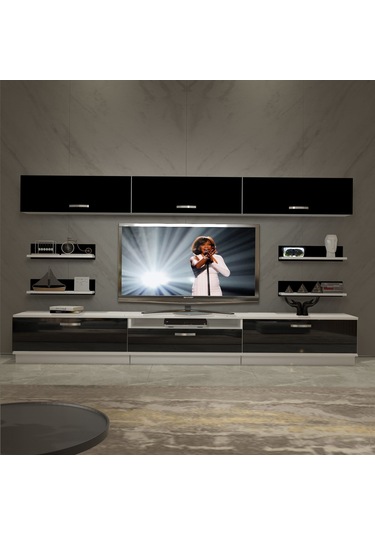Decoraktiv Trendstyle 8y Mdf Tv Ünitesi Tv Sehpası Beyaz - Siyah