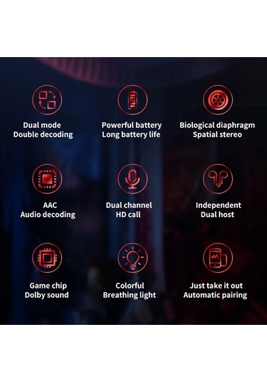 M28 Gerçek Kablosuz Stereo Kulaklıklar 2000mah Bt 5.1 Oyun Kulaklıkları 65ms Oyun Modu/güç Gösterimi Gürültü Engelleme Mikrofonlu Kulaklıklar