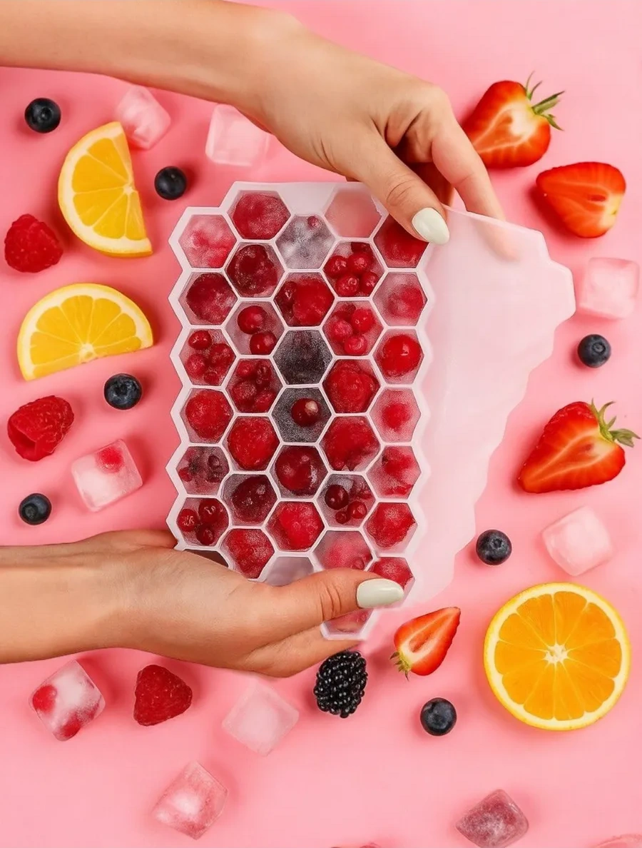 Vesna Krasna Kapak İle Yuvalı Beyaz Silikon Buz Kalıbı 213786485 Beyaz