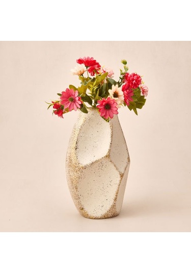 Evidea Deco Urthania Vazo - Bej / Gold - 32 Cm Bej / Altın