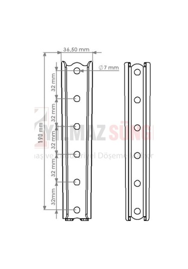 Yatak Başlık Birleştirme Kızağı 19 Cm