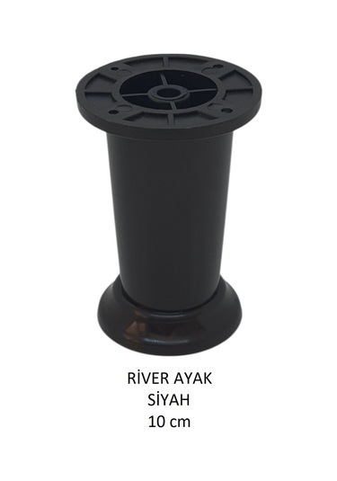 River Ayak, Plastik Mobilya Ayağı, 10 Cm, Vidalar Dahil, Siyah Siyah