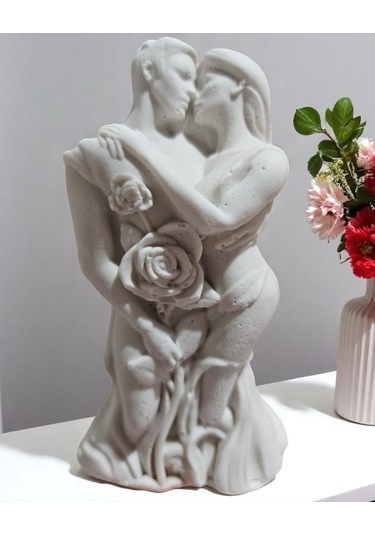 Çiçekli Çift El Yapımı Dekoratif Obje