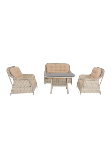Force Rattan Bahçe Oturma Grubu 861 Rehome Krem