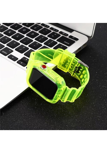 Bileklik Buzul Şeffaf Bileklik 2345. Nesil S8 Entegre S10 Bilekliği 49 Mm Tek Parça Kayış Şeffaf Yeşil