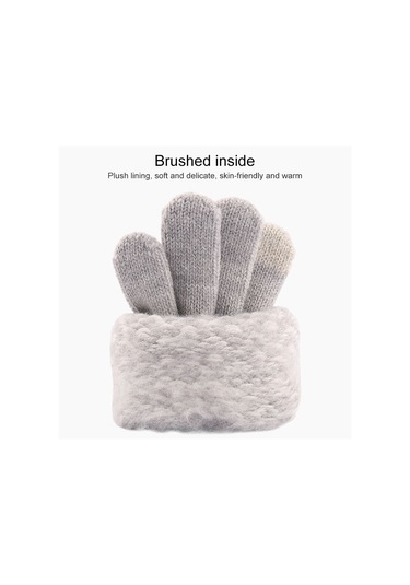 Kış Dokunmatik Ekran Eldiven Kadın Erkekler Sıcak Streç Örgü Eldiven İmitasyon Yün Kalınlaşmak Tam Parmak Eldiven Lacivert