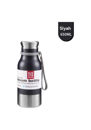 2 Paslanmaz Çelik Termos Bardak Siyah