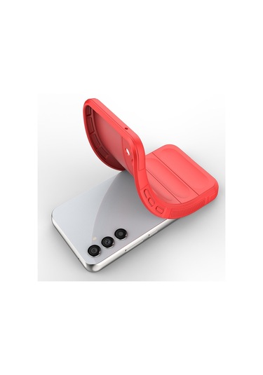 Samsung Galaxy Uyumlu A15 Kılıf Optimum Lens Çerçeveli Silikon Kapak Kırmızı