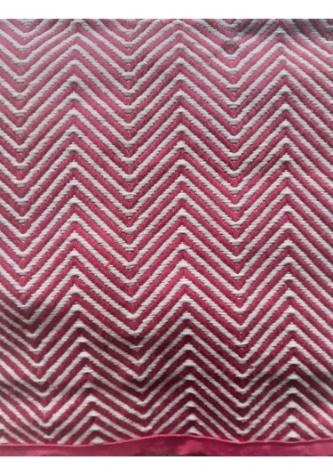 Pike Yazlık Zmrt Fuşya Çift Dolgun Malzeme V Çizgili Desen Pamuk Fuşya - Beyaz
