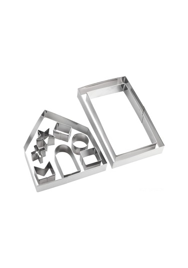 Maiyame 10 Parça Gıda Grubu Paslanmaz Çelik Zencefil Ev Kurabiye Kesici Seti - 3d Ev Dıy Yapımı, Çocuklar İçin Eğlenceli Dekor Aracı Gümüş