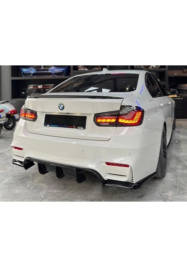 Bmw F30 M3 Difüzör + Difüzör Kulakları Parlak Siyah 2012-2018 Arka-difizör-bodykit-ek-karlık