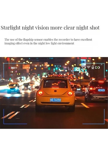 Createtech Araç Kamerası Wifi Hd 2k 1440p, Araba Dvr, Kablosuz Kayıt Usb/acc, 24h Park Modu