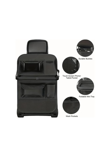 Dashanshop Katlanır Masa Fonksiyonlu Oksford Koltuk Arkası Organizer - Çok Cepli Dayanıklı Araç Saklama Çantası