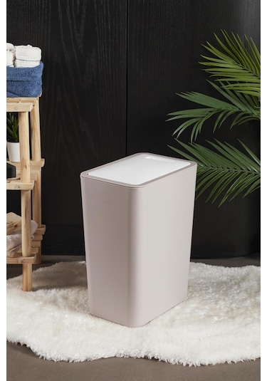 Perotti 13248 Taupe White Molly 12 Litre Click Çöp Kovası Beyaz