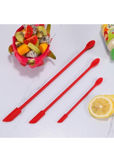 Siyah Kırmızı Silikon Spatula Seti Kauçuk Kazıyıcı 10 Parça Mutfak Pişirme Gereçleri Pişirme İçin Karıştırma Yapışmaz Tavalar İçin Uygun 6