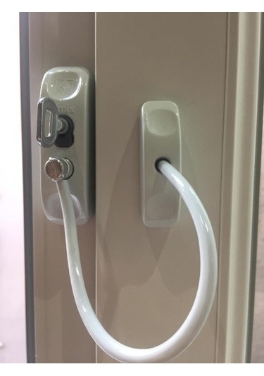 10 Adet Çelik Halatlı Pvc Kapı Pencere Emniyet Kilidi - Pencere Ç