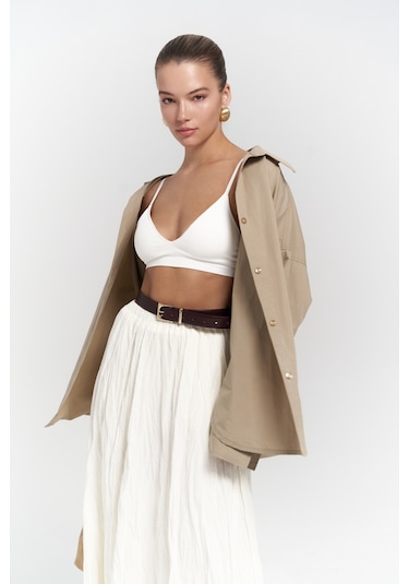 Phoebe Oversize Taş Gömlek Taş