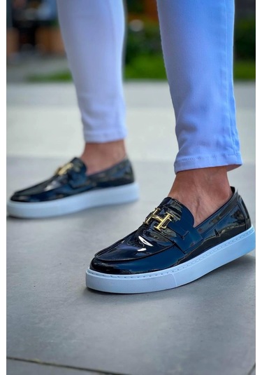 Bağcıksız Siyah Rugan H Günlük Erkek Ayakkabısı Siyah1 Siyah