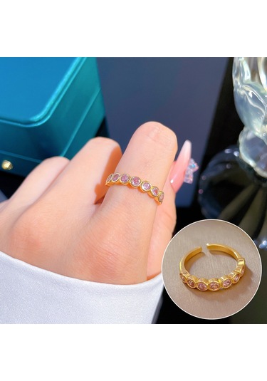 Ayarlanabilir Açıklığa Sahip Zarif Zirkon Yüzük No.9 Çok Renkli